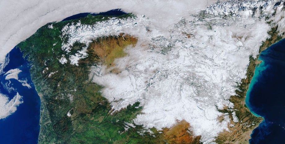 Снег в испании, снегопад в Испании, засыпало снегом испанию, погода в испании, ESA, sputnik