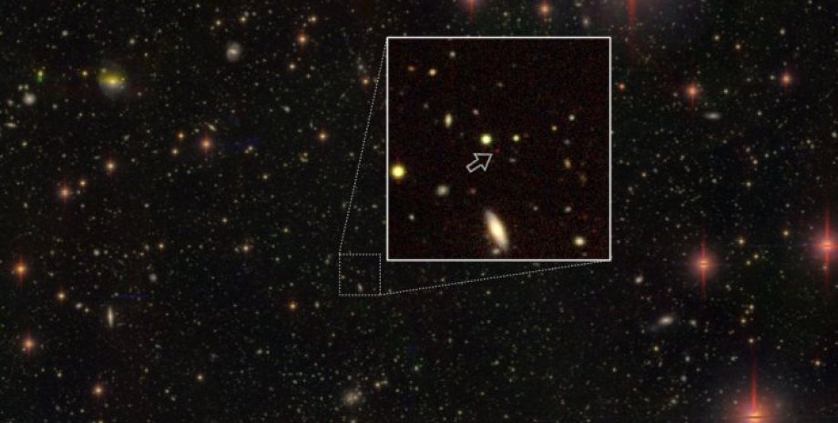 Квазар на расстоянии 13,05 миллиардов световых лет от Земли. National Astronomical Observatory of Japan