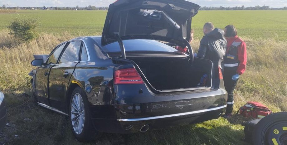 ДТП на Львівщині, розбита машина, місце ДТП, ДТП поліція, ДТП машина, ДТП ексглава Грузії, ДТП Ека Ткешелашвілі