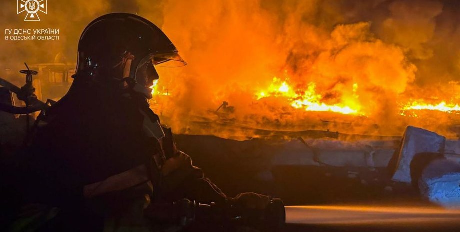 пожар, обстрел, атака, Одесская область
