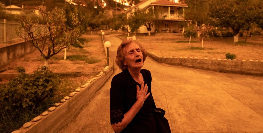 Греция, Эвия, пожары,