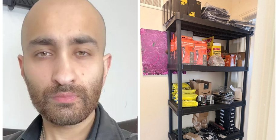 Мужчина собирает запасы провизии к мировой войне