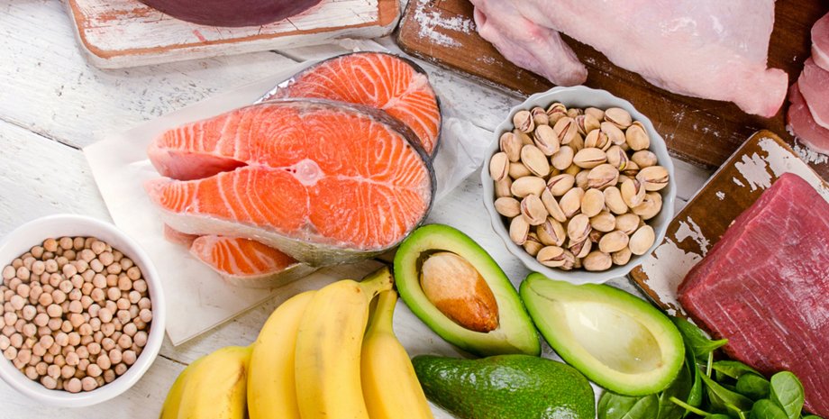 сбалансированное питание, еда, зелень, орехи, яйца, фото