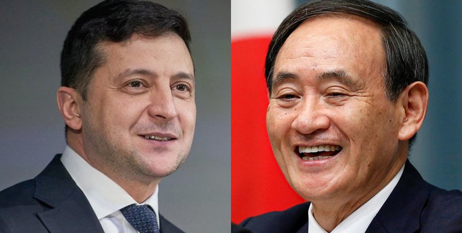 Владимир Зеленский, Ёсихидэ Суга, переговоры, Крым, Донбасс,