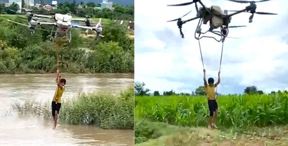 Дрон врятував двох дітей