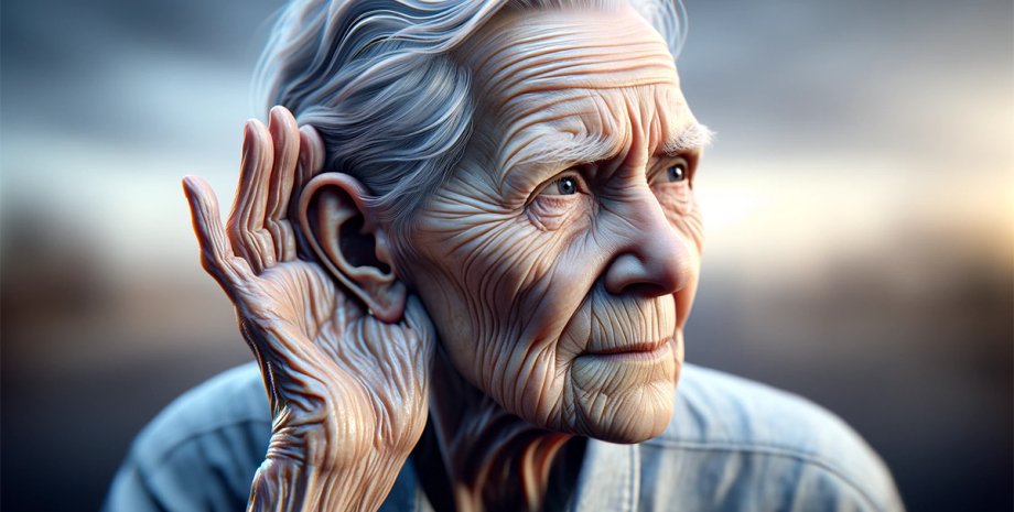 слух старушка, старость, женщина