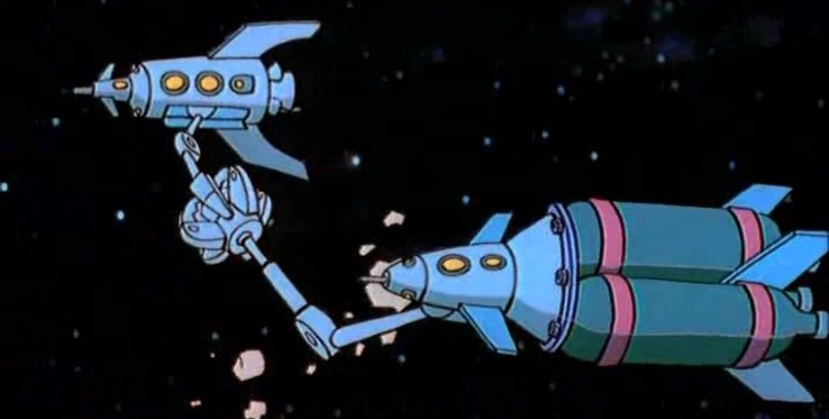 Кадр из мультфильма "Незнайка на Луне"