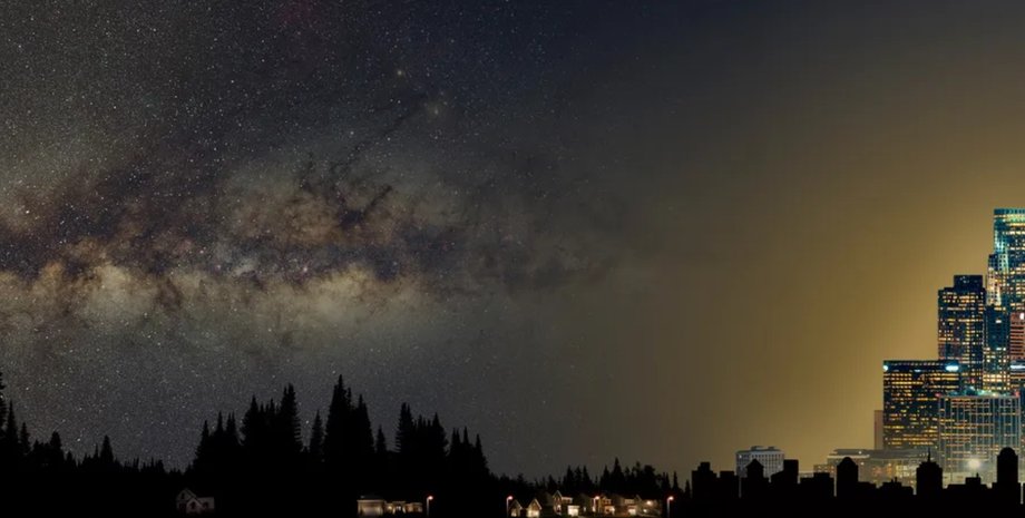 ночное небо ночное небо, спутники, солнечный свет, солнечное загрязнение