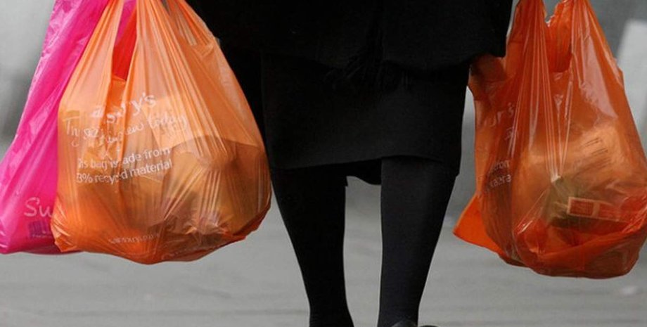 пакет, мешок, женщина, пластиковый пакет