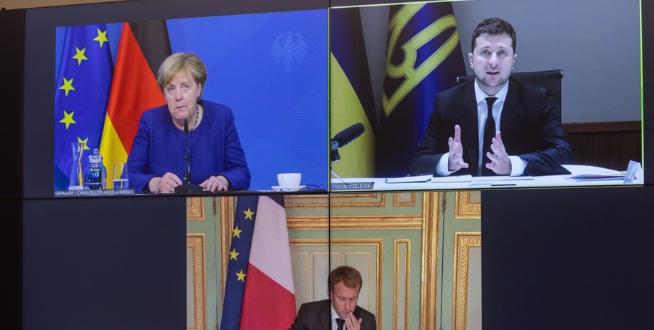 Зеленский, Макрон, Меркель, Нормандский саммит