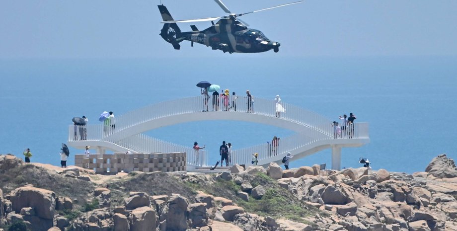 китай учения, учения вокруг тайваня, китайские вертолеты