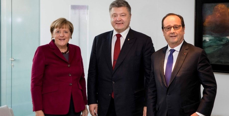Ангела Меркель, Петр Порошенко и Франсуа Олланд / Фото: Пресс-служба президента