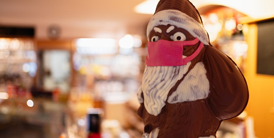 санта клаус в маске, новый год, коронавирус, фото