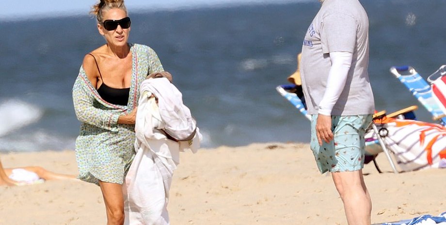 сара джессіка Паркер, Метью Бродерік, дочки, пляж, Гемптонс