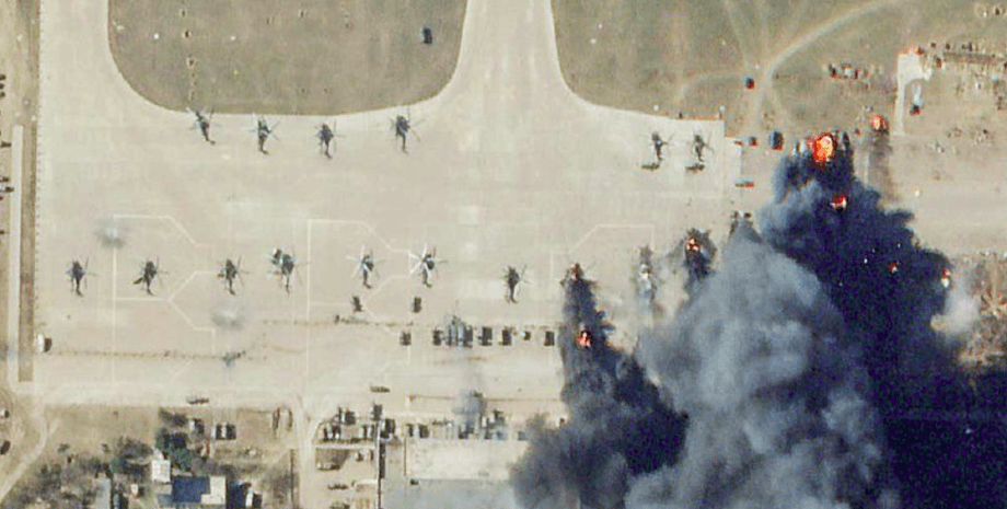 горящие вертолеты вс рф