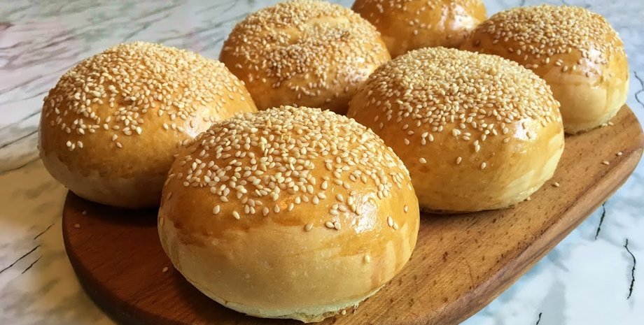 булочки, бургер