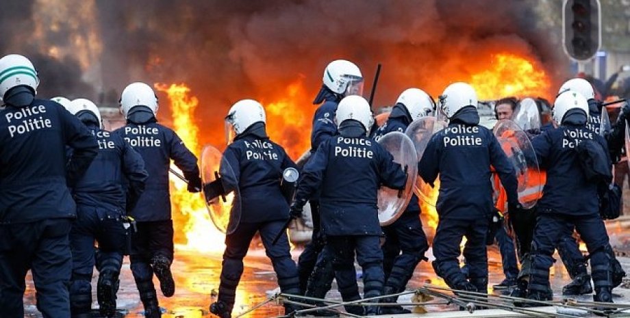 Стычки с полицией в Брюсселе / Фото: ЕРА