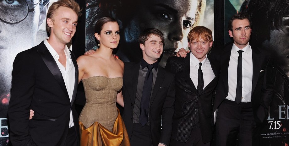звезды гарри поттера, руперт гринт, эмма уотсон, дэниел рэдклифф, мэттью льюис