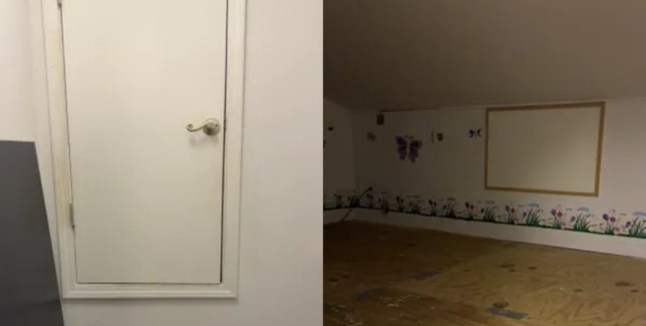 Жутка игровая комната, тайная комната в доме, новый дом, комната за дверью, тайная дверь, покупка дома, недвижимость