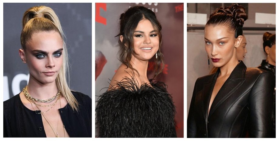 Кара Делевинь, Селена Гомес, Белла Хадид, коллаж