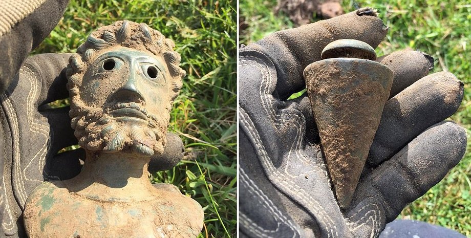 бюст марка аврелия, клад, строительный отвес, кладоискатели