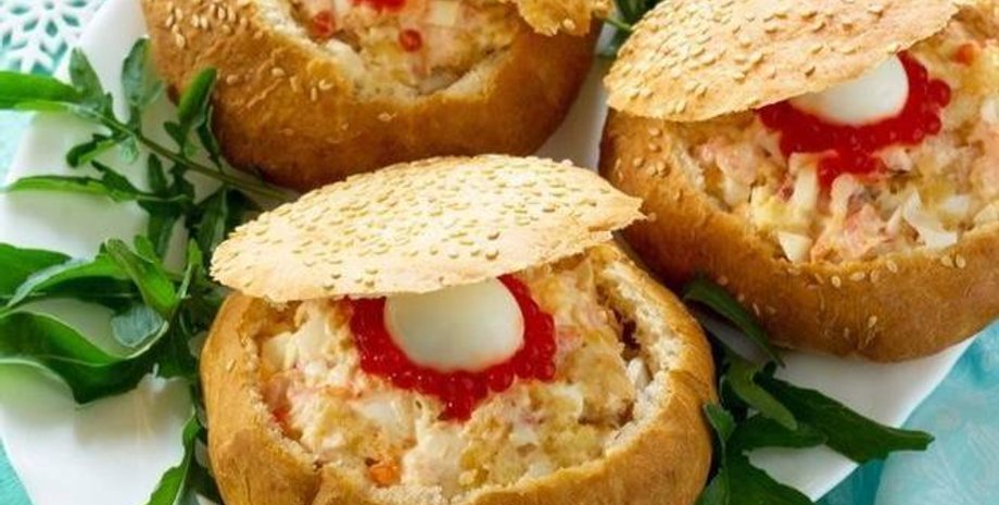 закуска в булочках