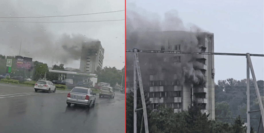 Пожежа у Львові охопила готель Власта