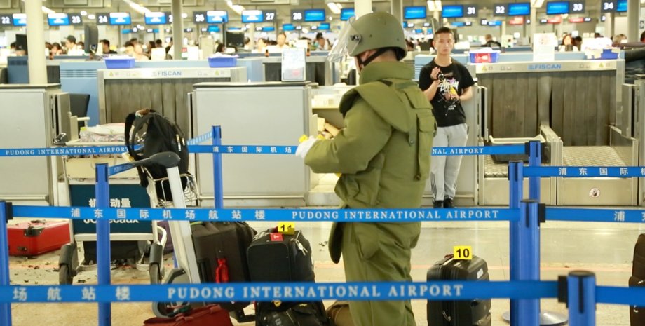 В аэропорту Шанхая прогремел взрыв / Фото: Twitter