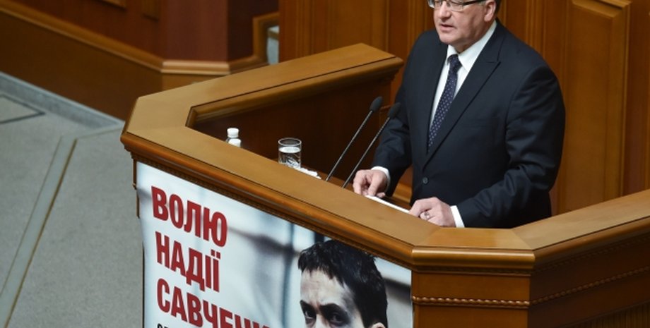 Бронислав Коморовский в Верховной Раде / Фото пресс-службы президента Украины