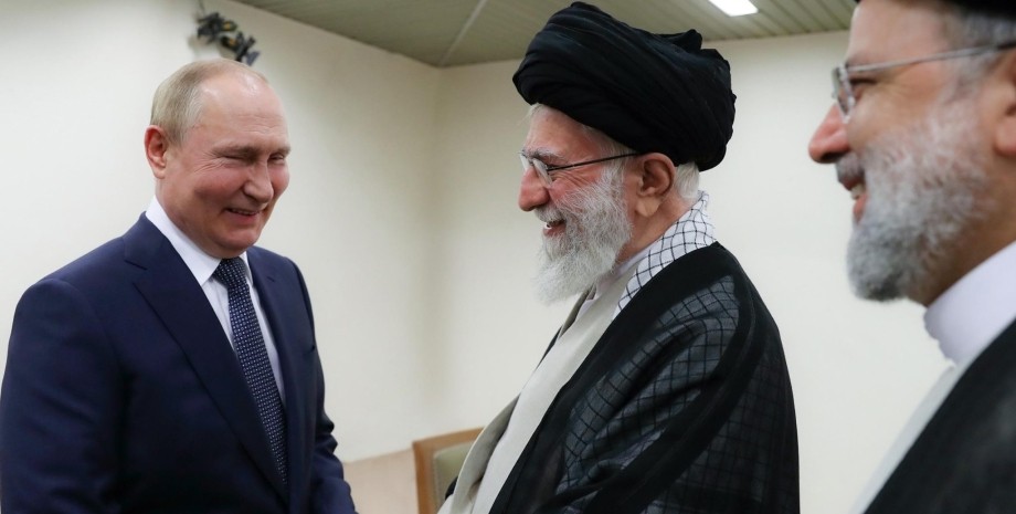 Владимир Путин и аятолла Хаменеи, Иран и Россия, военная поддержка России, помощь Ирана, иранские беспилотники