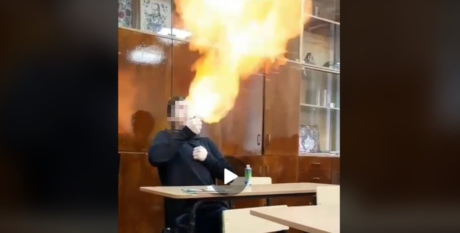 "Фаер-шоу" в школе Харькова