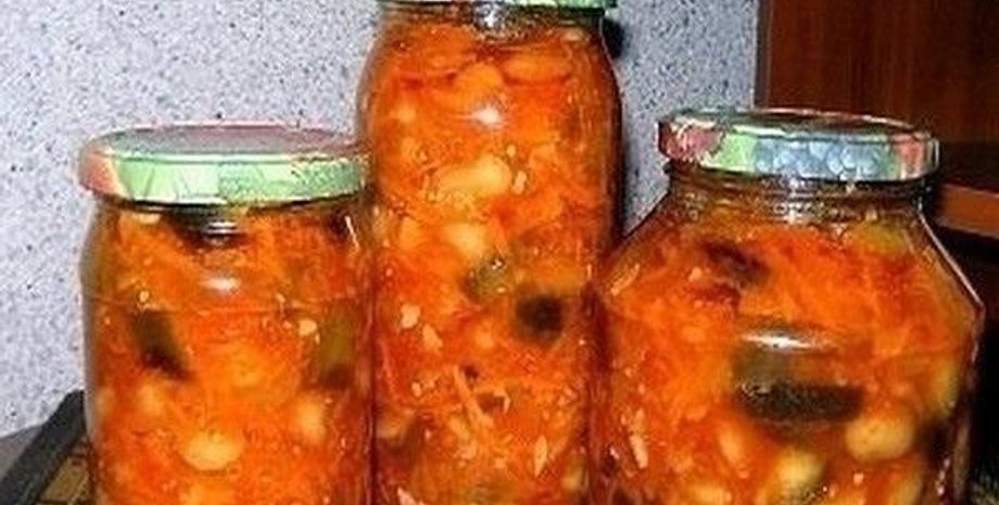 салат с фасолью, заготовки