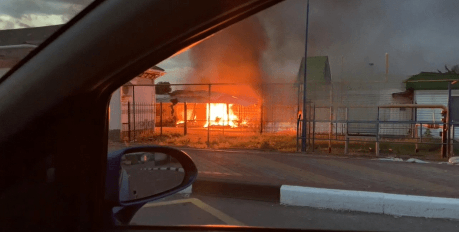 Пожар, Шебекино, рынок, Россия, РФ, обстрел