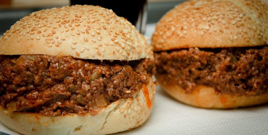 бургер, бургер с фаршем, бургер неряха джо