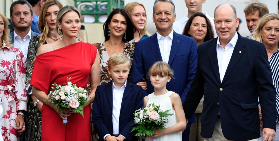 князь Монако Альбер, княгиня Шарлен, дети князь Монако Альбер, княгиня Шарлен, дети, люди