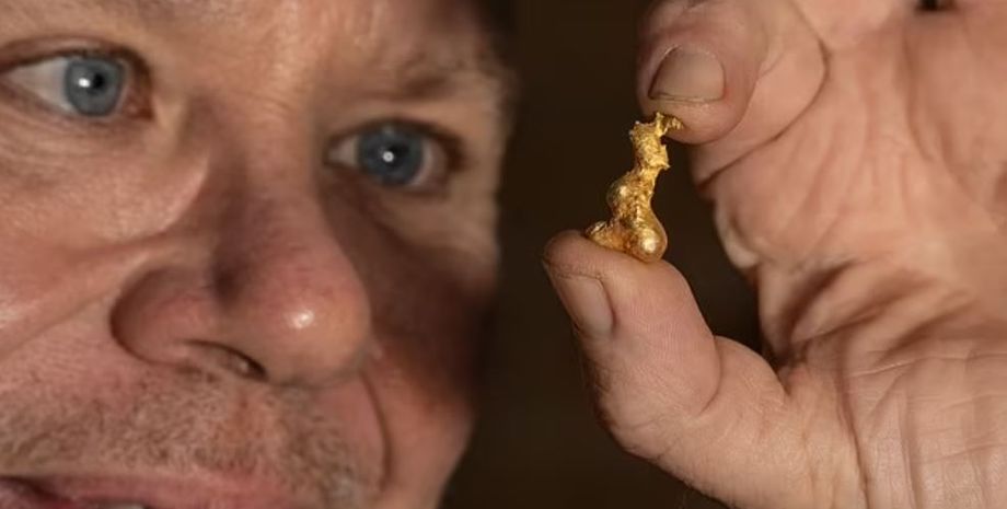 Британець знайшов золото у землі, мисливець за скарбами, дорогоцінні метали, самородок