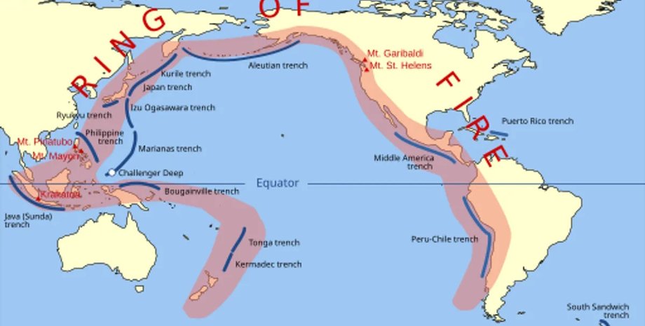 Огненное кольцо в Тихом океане