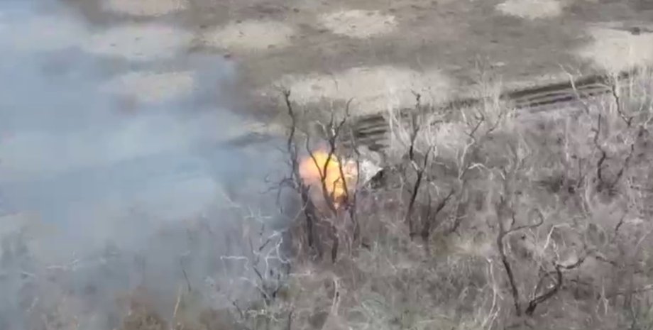 МТЛБ, пожар