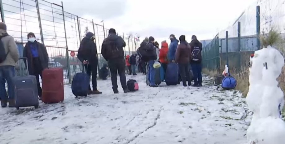 очередь на границе, Польша