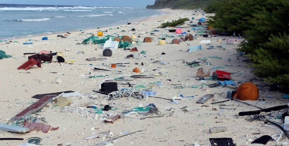 остров Хендерсон, мусор, пляж, фото