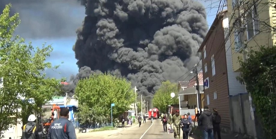 пожар на нпз в Туапсе