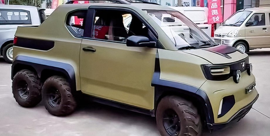 Wuling Hongguang Mini EV Special Edition, Wuling Hongguang Mini EV, китайский электромобиль, шестиколесный автомобиль