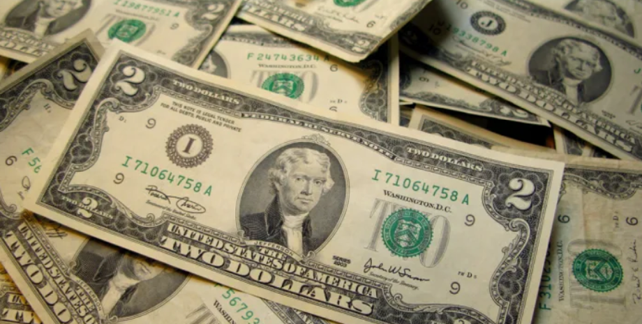 Доллар, 2 доллара США, редкая банкнота, проданы на аукционе, серийный номер, дизайн банкноты, особый знак