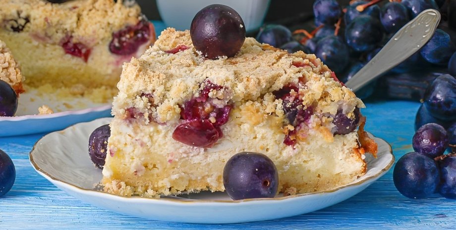 Творожный торт с виноградом, творожный торт, творожный крем