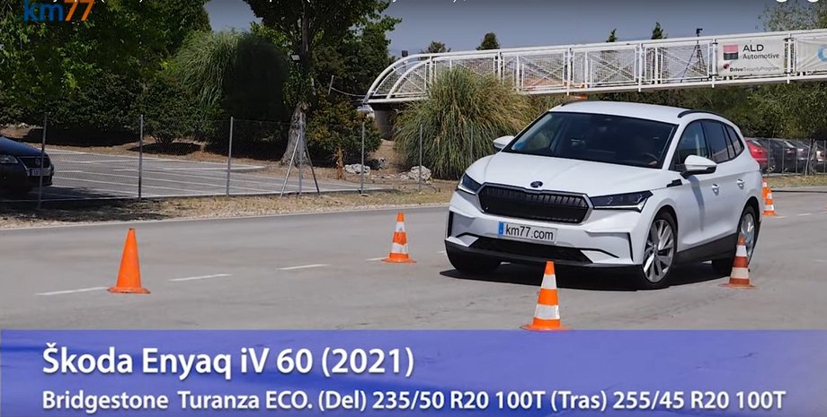 лосиный тест Skoda Enyaq, лосиный тест, Skoda Enyaq iV 2021, Skoda Enyaq iV, электромобиль Skoda, электрокроссовер Skoda