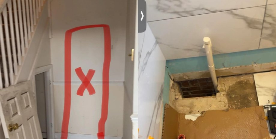 Кімната під ванною, таємна кімната, схованка під ногами, приховане приміщення, ремонт у будинку, нова кімната, пробити двері, місце для дверей, середній поверх