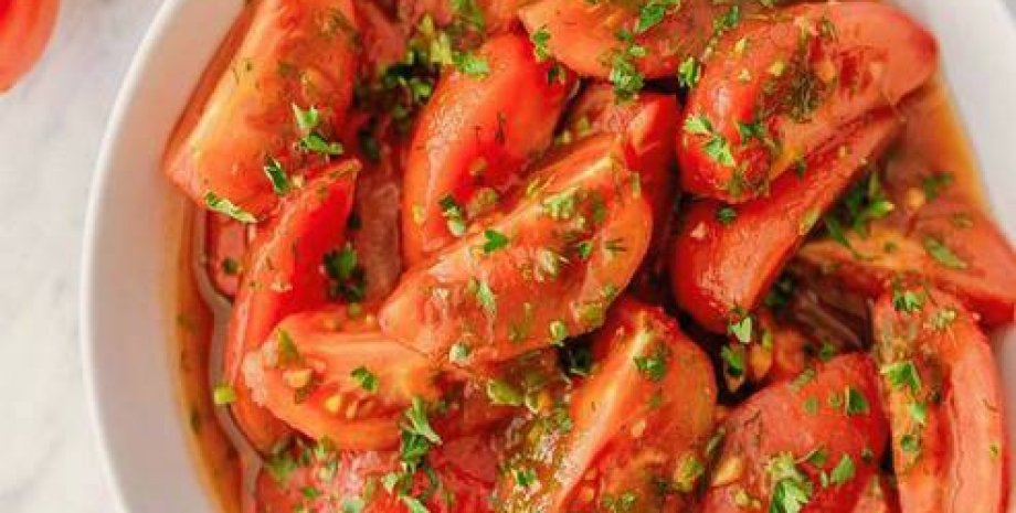 Помідори по-корейськи, рецепт помідорів, закуска до м'яса