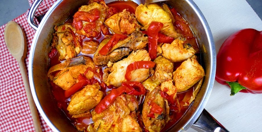 Куриная грудка с перцем, итальянская кухня, курица рецепт