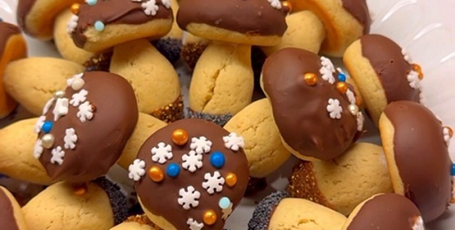 печенье грибы, десерт, выпечка