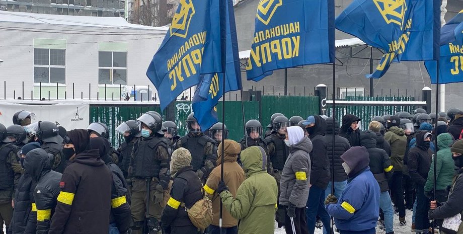 нацкорпус, опзж, блокировка, боевики, протесты